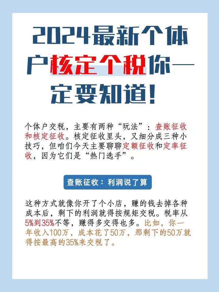 临沧2024最新个体户核定个税你一定要知道！